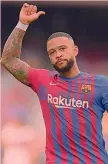  ??  ?? Goleador Memphis Depay, 27 anni, olandese, 2 gol a Barcellona