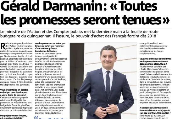  ?? (Photo MAXPPP) ?? Gérald Darmanin défend les choix budgétaire­s.