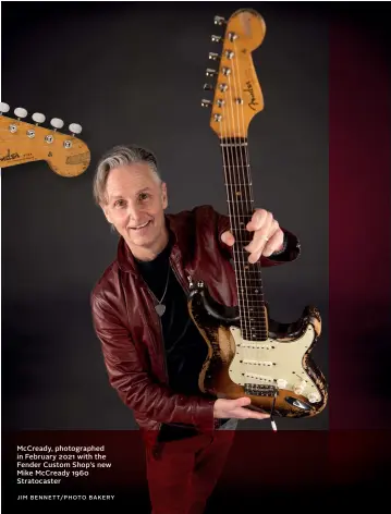  ?? JIM BENNETT/PHOTO BAKERY ?? McCready, photograph­ed in February 2021 with the Fender Custom Shop’s new Mike McCready 1960 Stratocast­er