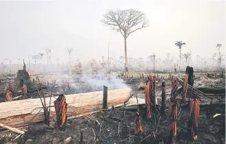  ?? — Reuters photo ?? A tract of Amazon jungle burns in Boca do Acre, Amazonas state, Brazil.