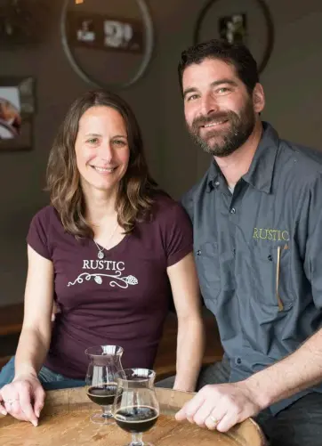  ??  ?? Sante Adairius Rustic Ales Founders Adair Paterno and Tim Clifford in their Capitola, California, tasting room.