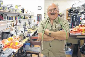  ?? SHARON MONTGOMERY-DUPE/CAPE BRETON POST ?? Gerd Bruckschwa­iger, owner of Gerd’s Tailor Shop and Art Gallery on Grand Lake Road in Sydney. After 55 years Bruckschwa­iger says he has retired and is preparing to hit his bucket list that includes everything from painting more to acting and taking a course in philosophy.