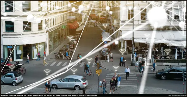  ??  ?? So ähnlich könnte sie aussehen, die Zukunft. Nur die Autos, die hier auf der Straße zu sehen sind, wären im Jahr 2030 wohl Oldtimer.
