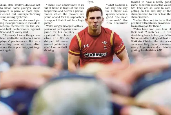  ?? REUTERS PIC ?? Wales’ George North looks on during a scrum in their Six Nations match against Scotland on Feb 25.