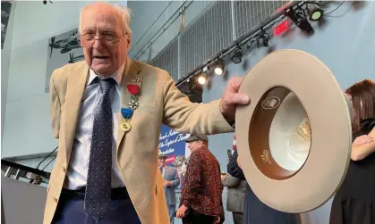  ?? Photograph: Kevin McGill/AP ?? Samuel Meyer, 99, shows off a Stetson hat after he was awarded membership in the French Legion of Honor on Tuesday, in New Orleans.