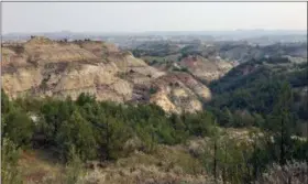  ?? BETH J. HARPAZ — THE ASSOCIATED PRESS ?? The tawny stone badlands at Theodore Roosevelt National Park in Medora, N.D. on Sept. 3.