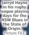  ?? Picture: FILE ?? Jarryd Hayne in his rugby league playing days for the NSW Blues in the State of Origin.