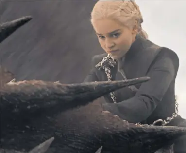  ?? PHOTOS BY HBO ?? Dany rode one of her winged friends into battle this week on Game of Thrones.