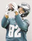  ?? MATT ROURKE/AP ?? Eagles tight end Richard Rodgers might be looking at another lengthy injury absence after going down Monday during a joint practice with the Ravens.