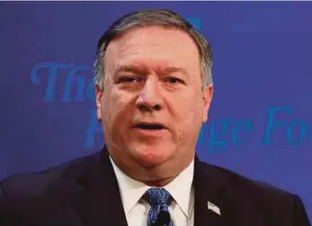  ?? REUTERS PIC ?? US Secretary of State Mike Pompeo delivering remarks on the Trump administra­tion’s Iran policy in Washington DC last month.
