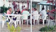  ??  ?? A group of tourists at the Errol Flynn Marina in Port Antonio on Friday.