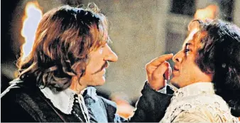  ??  ?? Beak time Cyrano De Bergerac (left) played by Gérard Depardieu