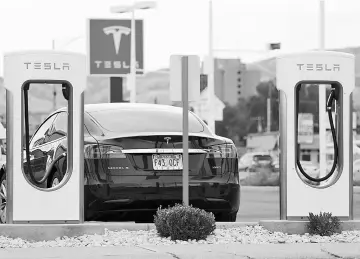  ??  ?? A Tesla charging station is seen in Salt Lake City, Utah, US Sept 28. — Reuters photo by Lucy Nicholson