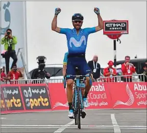  ??  ?? Alejandro Valverde a remporté le Tour d’Abu Dhabi au mois de février.