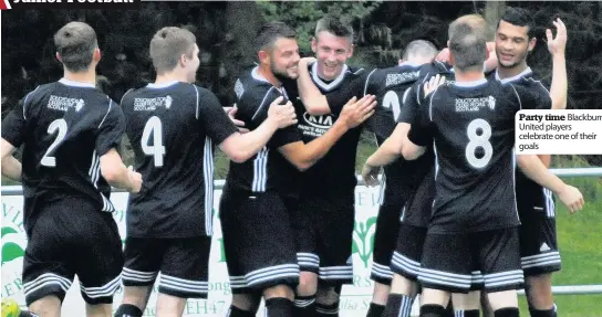  ??  ?? Party time Blackburn United players celebrate one of their goals