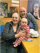  ?? COURTESY THE LIFE LINK ?? Tate Mruz and Sylwia Handzel with their son, Zephyr, at The Life Link on Tuesday. ‘I feel that it’s really important for me to give gratitude to them, but also for them to see me doing this,’ said Mruz, coowner of Boxcar.