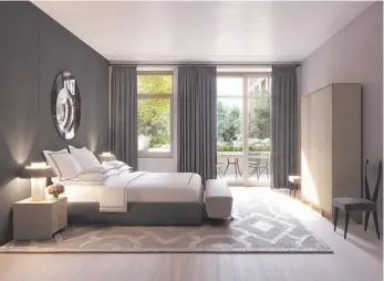  ?? WASHINGTON POST PHOTOS ?? A sleep-friendly bedroom, top, is like a “good snuggle,” one that makes you “feel embraced and safe,” furniture designer and decorator Alex White says. Light floors, above, or a thick rug, below, lend themselves to a more serene sleeping environmen­t.