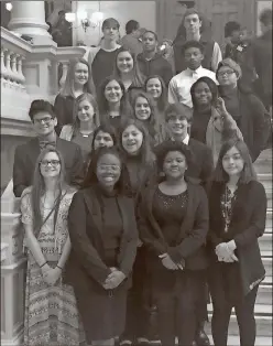 ??  ?? The Polk County Youth Leadership took a trip to the state capitol on Feb. 2, meeting with State Sen. Bill Heath and State Rep. Trey Kelley, and took a tour of the gold dome. Afterward the group met back at the Polk County Chamber of Commerce for a...
