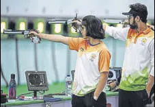  ?? AFP ?? Manu Bhaker is a favourite in the 10m air pistol category.