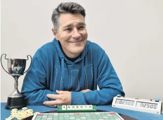  ?? PHOTO: GREGOR RICHARDSON ?? My word . . . Dylan Early (48) won the Transtasma­n Scrabble individual tournament by three games in Dunedin at the weekend.