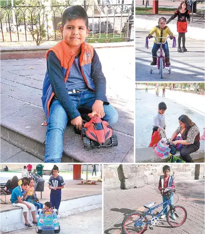  ??  ?? En parques, la Vía RecreActiv­a o en la calles los menores lucieron lo que les compraron