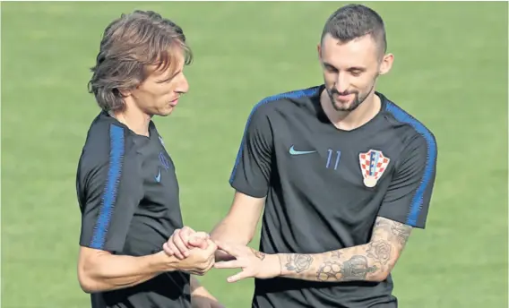  ?? IGOR KRALJ/PIXSELL ?? Luka Modrić i Marcelo Brozović nesuđeni tandem u dresu Intera predvodit će Hrvatsku protiv Portugala u Faru