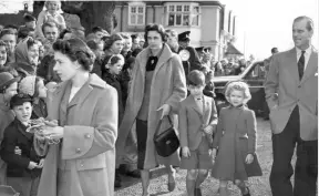  ?? Picture: Images of Royal Kent ?? The Queen and Duke of Edinburgh took their children Prince Charles and Princess Anne, to the Romney, Hythe and Dymchurch Railway