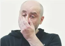  ?? Picture: AFP ?? DEAD-MAN WALKING. Russian antiKremli­n journalist Arkady Babchenko reacts during a press conference in Kiev on Wednesday.