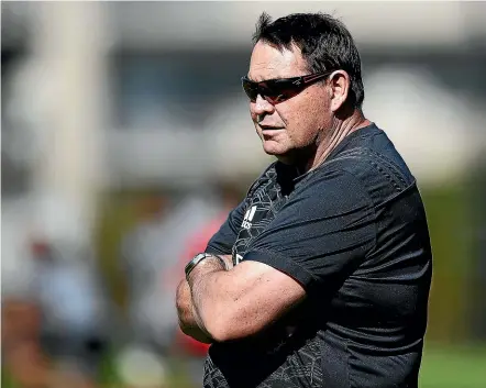  ?? GETTY IMAGES ?? Steve Hansen watches on as the All Blacks go through their paces at training.