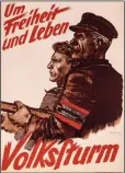  ??  ?? Inkallelse­rna till Volkssturm delades ut 1944. Äldre män och 15–17åriga pojkar utrustades med få och föråldrade vapen.