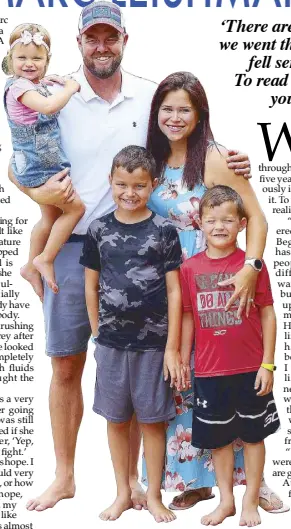  ?? Photo from Getty Images ?? Marc Leishman with this wife Audrey, daughter Eva, and sons Harvey (center) and Oliver (right).