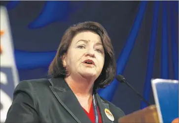  ?? Patrick T. Fallon
For The Times ?? DEMOCRATIC lawmakers are threatenin­g to oust Assembly Speaker Toni Atkins (D-San Diego) before the session adjourns Sept. 11. She has asked fellow Democrats to hold off replacing her until January.