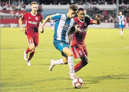  ?? FOTO: RCD ESPANYOL ?? Javi Puado aprovechó los minutos de juego de los que disfrutó ante el Richmond Kickers. Hizo dos goles y fue elegido ‘MVP’