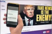  ?? AFP ?? In this file photo, the suspended Twitter account of former US president Donald Trump is displayed on a mobile phone.