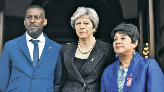  ??  ?? Baroness Lawrence and her son Stuart with Theresa May commemorat­ing the 25th anniversar­y of Stephen’s death