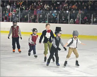  ?? KIRK STARRATT ?? Members of the Kentville Silver Gliders Figure Skating Club perform a reimaginin­g of Beauty and the Beast at the Centennial Arena.