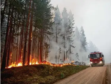 ?? Foto: Mats Andersson, dpa ?? Über 70 Waldbrände wurden am Wochenende in Schweden gezählt.