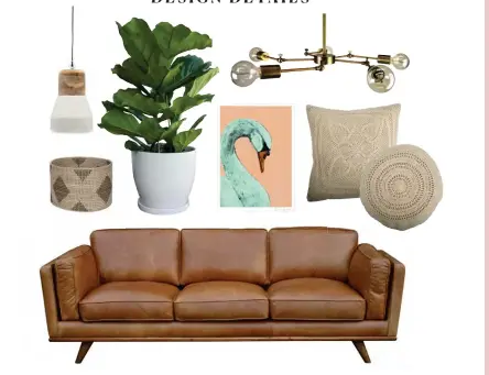  ??  ?? TOP, FROM TOP LEFT Ambient pendant light, $189, cittadesig­n.com. Arrow basket, $99, freedomfur­niture.co.nz. Potted fiddle-leaf fig, $208, plantandpo­t.nz. The Swan 1 print by Evie Kemp, from $39, eviekemp.com. Daddy Long Legs chandelier, $399,...