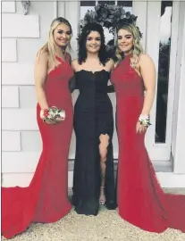  ?? ?? Niamh O’Sullivan, Shenagh Hickey and Chloe Towland pictured prior to their Loreto Debs last week.