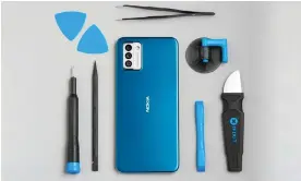  ?? Photograph: Nokia ?? The Nokia G22 is designed to be taken apart and repaired at home with standard tools.