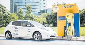  ??  ?? An Egat EV charging outlet, which the company plans to increase to 35 outlets nationwide this year under its EV Business Solutions.