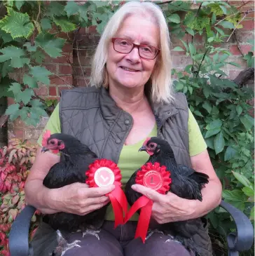  ??  ?? Jane Freeman from Hurst has donated her prize-wining bantams to the Museum of English Rural Life