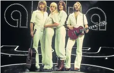  ??  ?? THE WINNERS WHO TAKE IT ALL: ABBA on stage at various venues during their career. The band members were Agnetha Fältskog, Björn Ulvaeus, Benny Andersson, and Anni-Frid Lyngstad