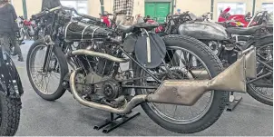  ??  ?? An eagerly anticipate­d sale was that of Ewan Cameron’s recreation of Noel Pope’s Brough Superior SS100 that set the motorcycle lap record of 124.51mph at Brooklands in July 1939. Someone went home £126,500 poorer but richer for owning a unique machine.