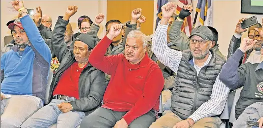  ?? ?? NAY: Drivers raise their hands Monday against the city’s congestion-pricing plan, even as the MTA is being zinged for wasteful subway spending.