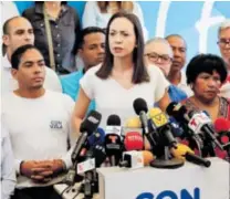 ?? REUTERS ?? Maria Corina Machado dio una conferenci­a de prensa