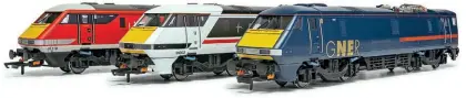  ?? ?? GNER No. 91117 and InterCity No. 91002 are two of the three Class 91s making up the first batch of the model.