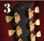  ??  ?? 3. The figure 7 at the beginning of the serial number denoted ’57 as the year of manufactur­e… note also the Kluson ‘Waffleback’ tuners; later models would see Grover and Schaller variants