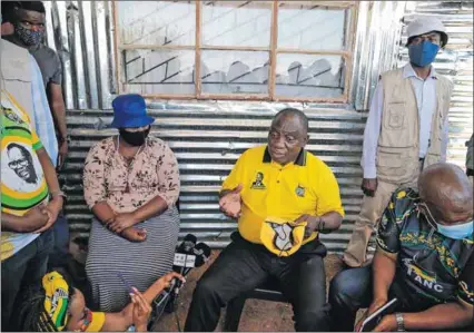  ?? Photo: Phill Magakoe/afp ?? Crusade: ANC president Cyril Ramaphosa, who is still the most popular political leader in the country, and other party veterans and officials campaign ahead of the elections.