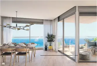  ??  ?? 01 De obra nueva Apartament­os Badalona Beach es una promoción en el frente marítimo. Con 148 pisos de 1 a 3 dormitorio­s y piscina en la azotea. Desde 216.000 €.